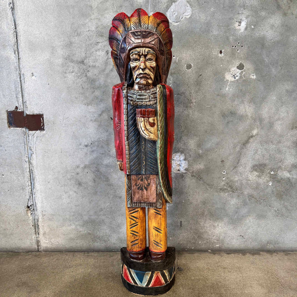 Vintage Cigar Store Wood Indian Display