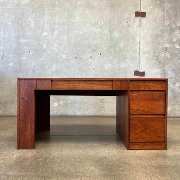1970s D. Judd Style Walnut Desk