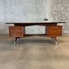 Mid Century Modern Walnut Alma "Skulptra" Executive Desk Product Image