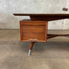 Mid Century Modern Walnut Alma "Skulptra" Executive Desk Product Image