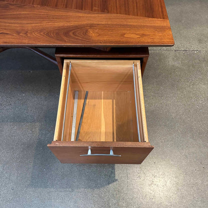 Mid Century Modern Walnut Alma "Skulptra" Executive Desk