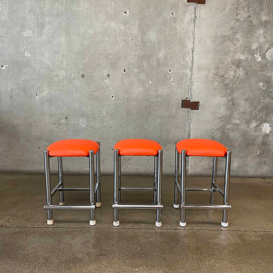 Cal-Style Chrome Set of 3 Stools