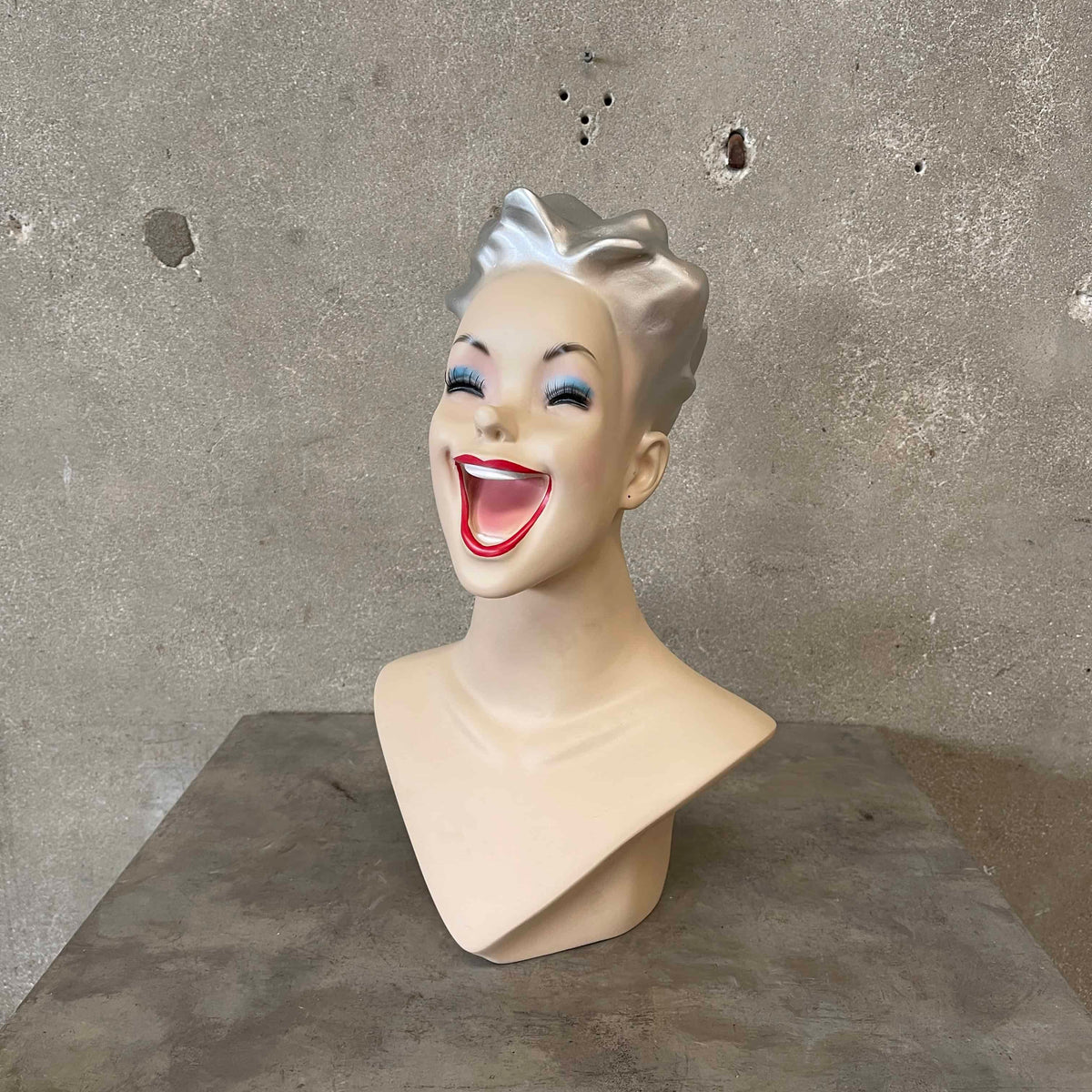 Mid Century Modern Lady Lulu Mannequin w/ Silver Hair