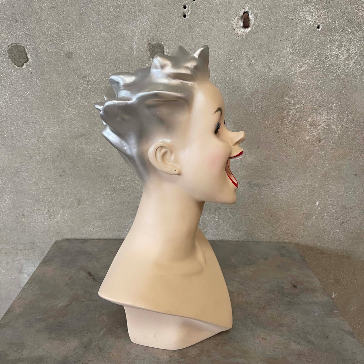 Mid Century Modern Lady Lulu Mannequin w/ Silver Hair