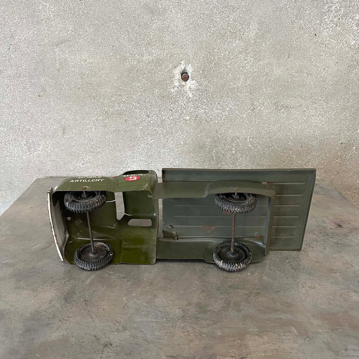 1940s Marx Pressed Steel USA Mobile Artillery Truck Toy
