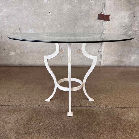 Cast Aluminum Patio Table w/ Glass Top