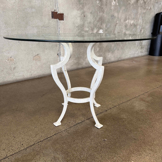 Cast Aluminum Patio Table w/ Glass Top