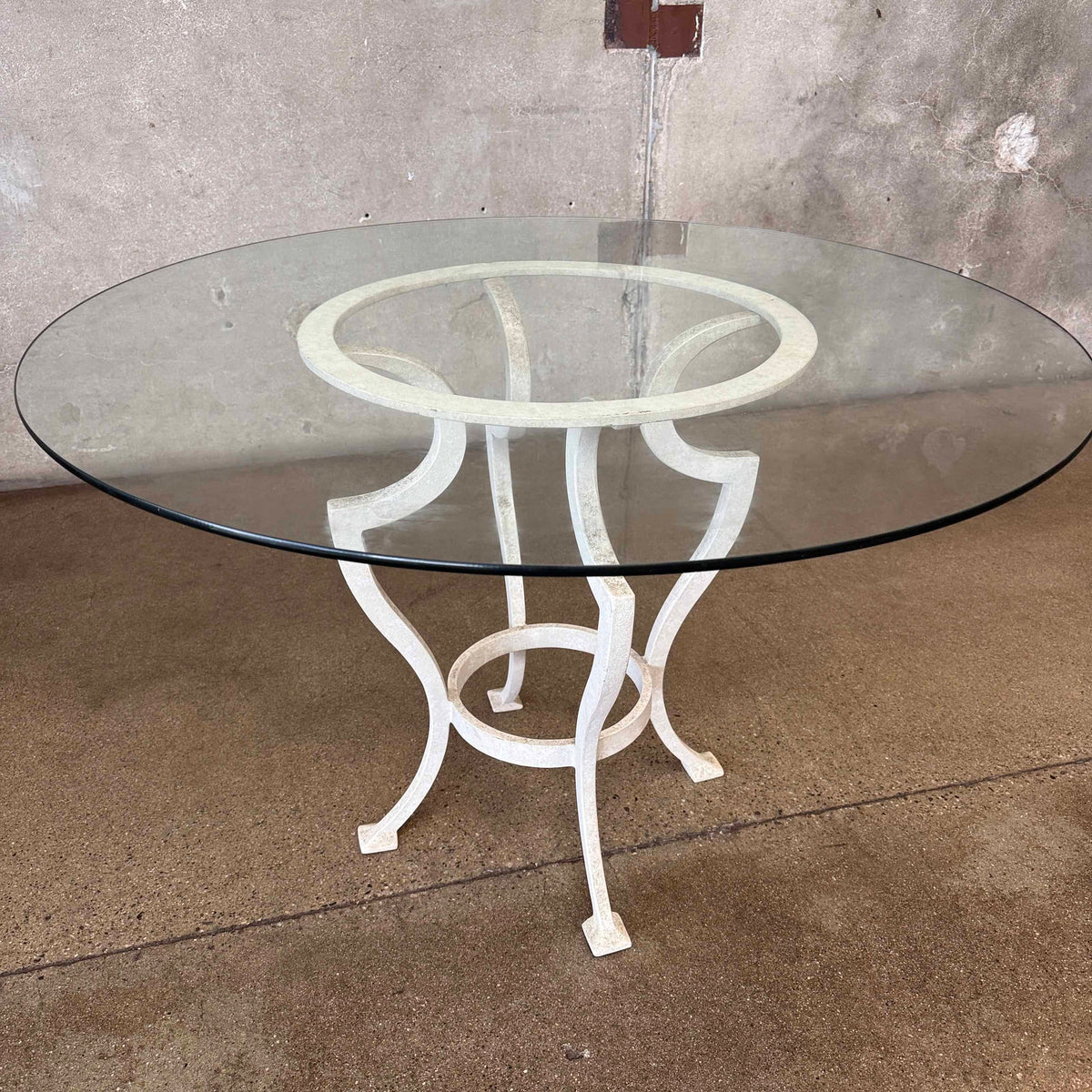 Cast Aluminum Patio Table w/ Glass Top