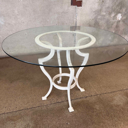 Cast Aluminum Patio Table w/ Glass Top