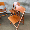 Set of Four 1950s Vintage Art Deco Arts & Crafts Maple Folding Chairs Product Image