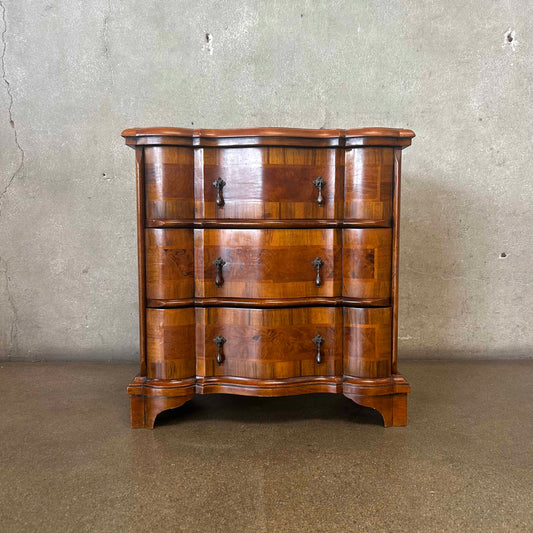 Burl Wood Three Drawer Chest