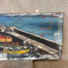 PR Motive Dock/Boat Scene Oil On Plywood Product Image