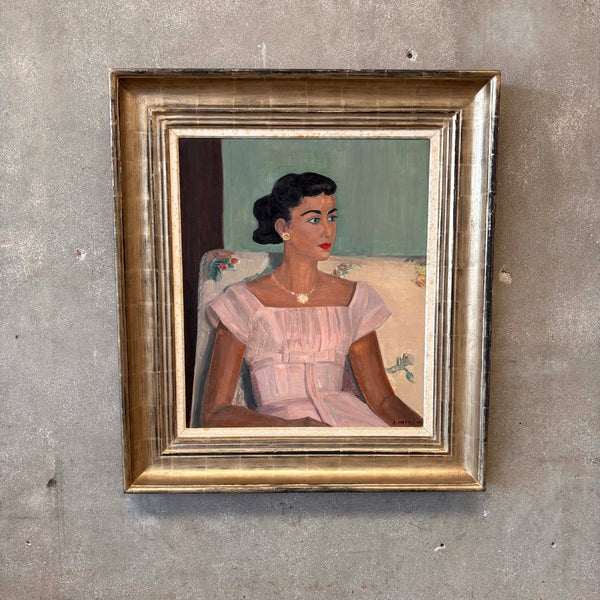 1957 Mid-Century Portrait of a Woman, Signed "C. Mattli"