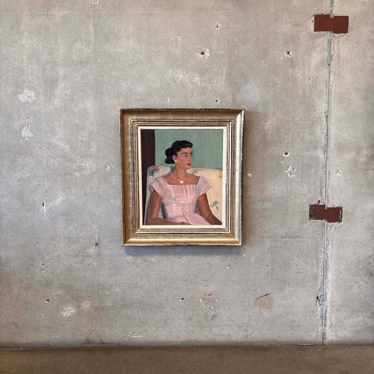 1957 Mid-Century Portrait of a Woman, Signed "C. Mattli"