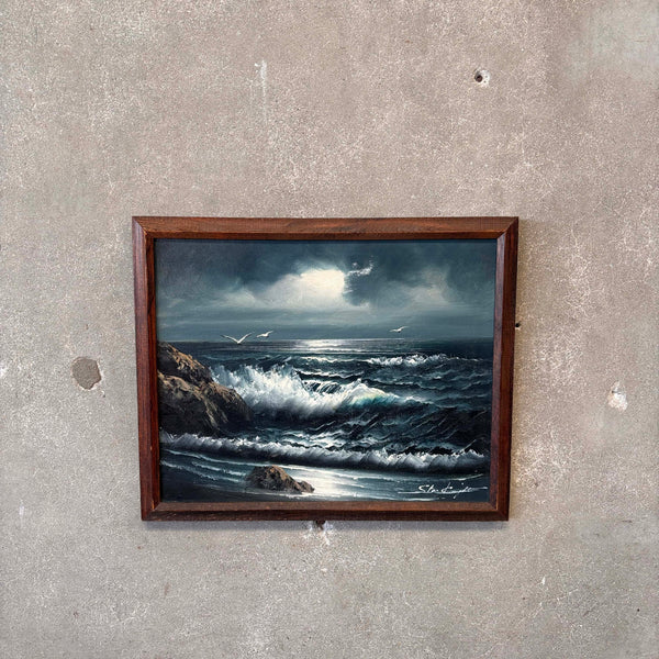 Vintage Seascape Oil Painting