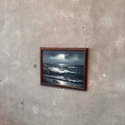 Vintage Seascape Oil Painting