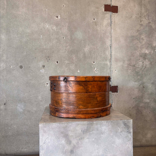 Nautical Wood Round Box w/ Lid