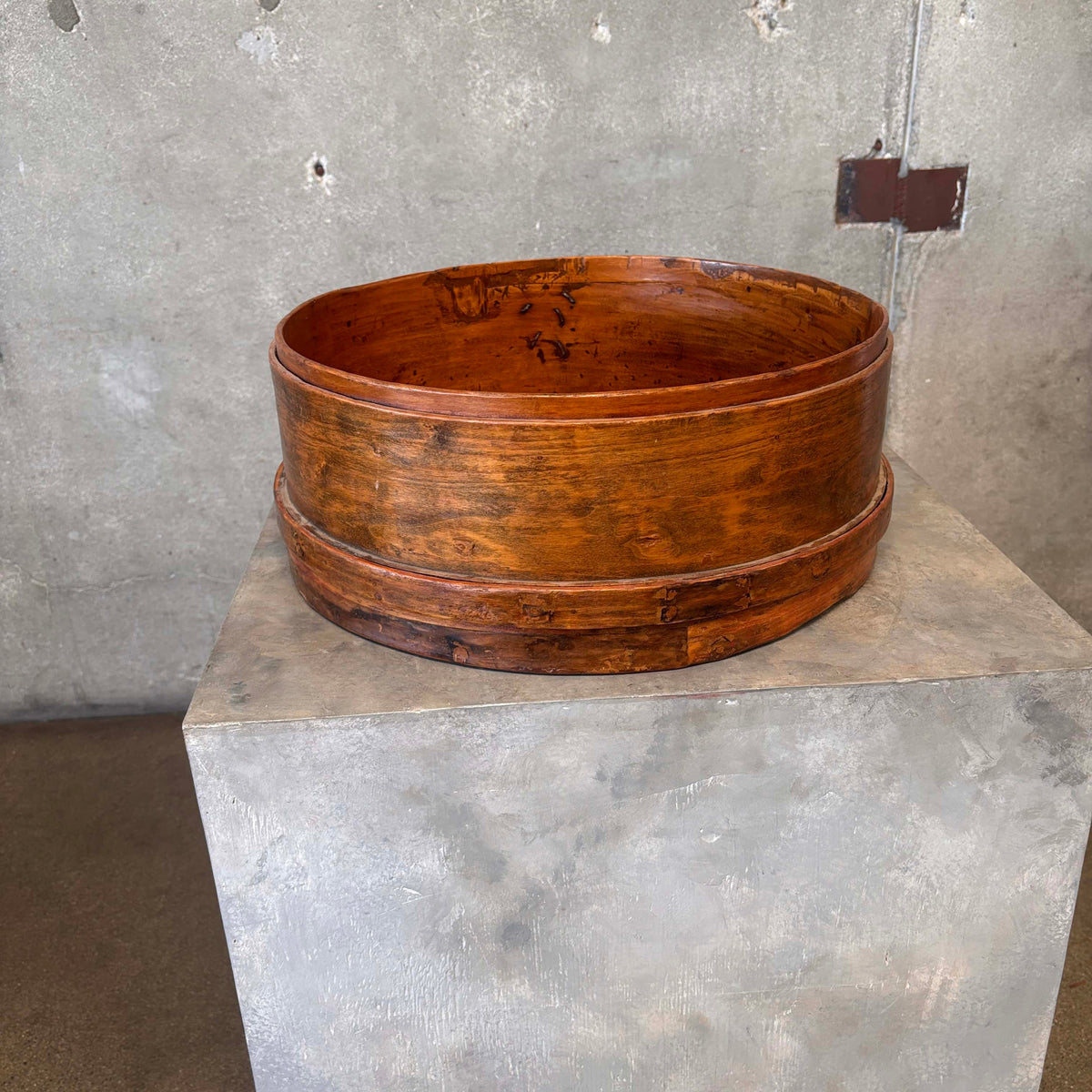 Nautical Wood Round Box w/ Lid