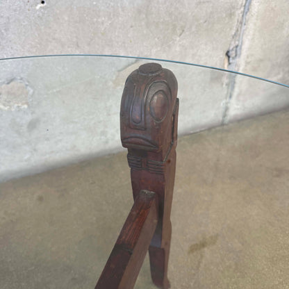 60's Easter Island Rapa Nui Folding Moai Side Table
