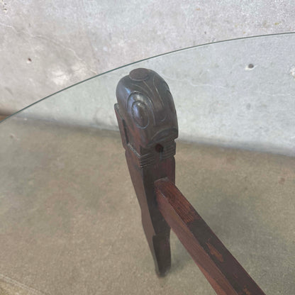 60's Easter Island Rapa Nui Folding Moai Side Table