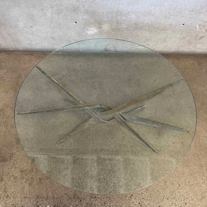 1970s Silas Seandel Midcentury Brutalist - Metal & Glass Coffee Table