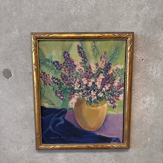Vintage Framed Still Life Oil On Board