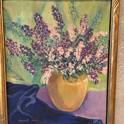 Vintage Framed Still Life Oil On Board