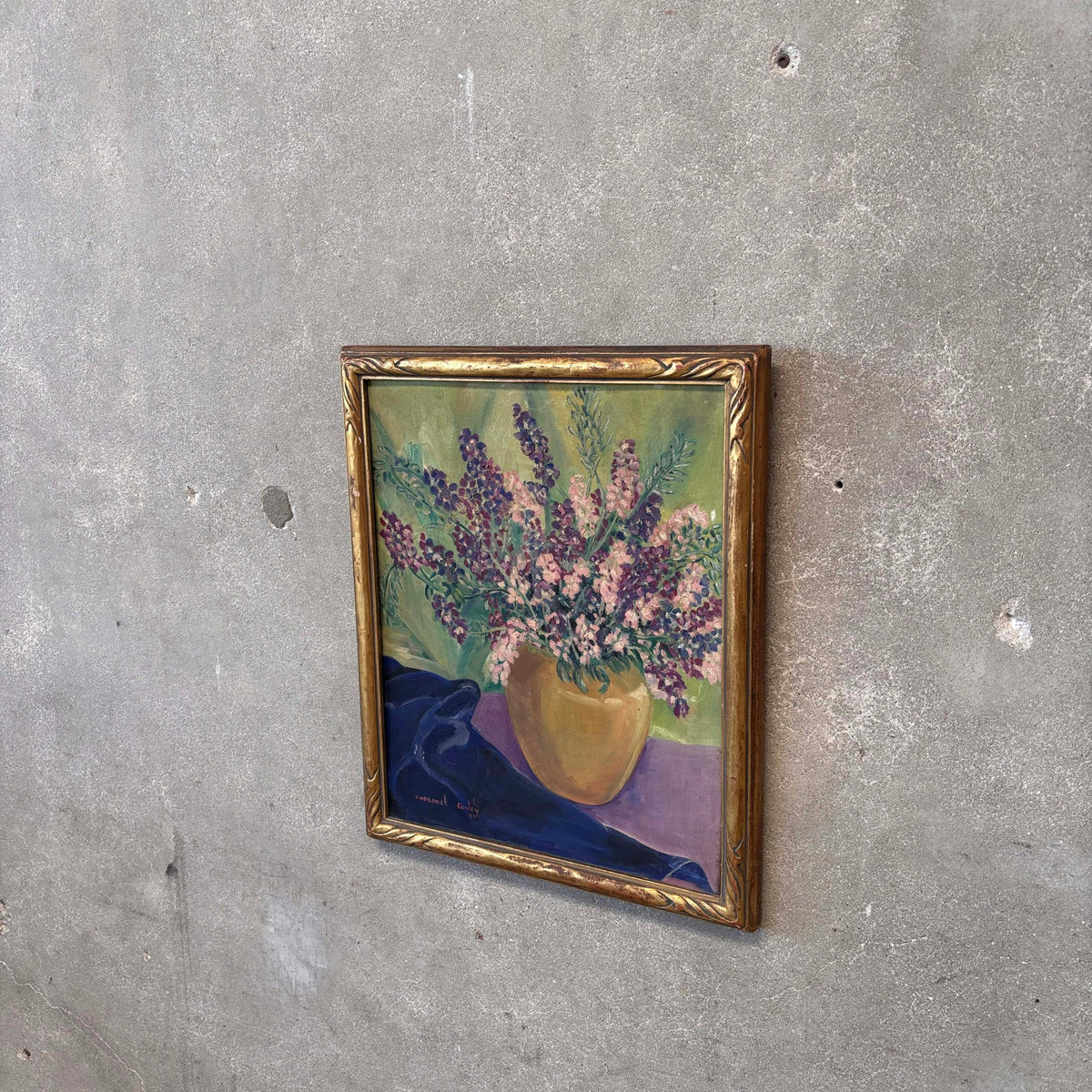 Vintage Framed Still Life Oil On Board