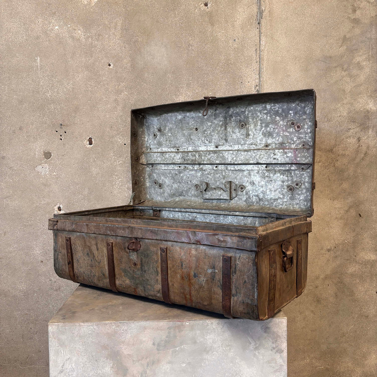 Antique Metal Trunk