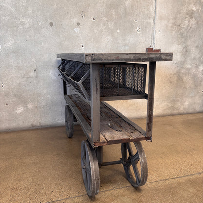 All Steel Factory Rolling Cart/Console Table/Bar Cart