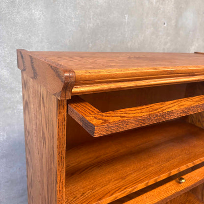 Vintage Oak Lawyer Bookcase 4 tier Cabinet #2