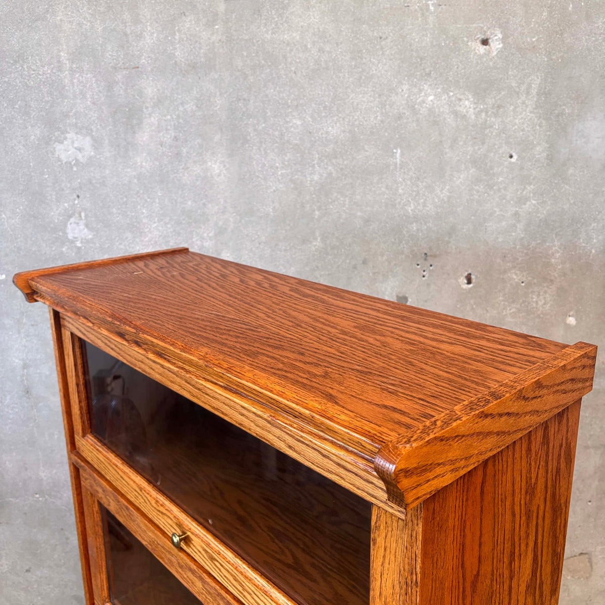 Vintage Oak Lawyer Bookcase 4 tier Cabinet #3