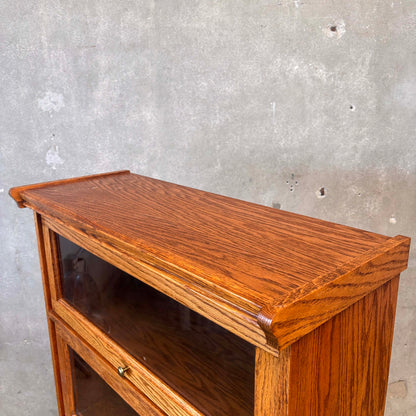 Vintage Oak Lawyer Bookcase 4 tier Cabinet #3