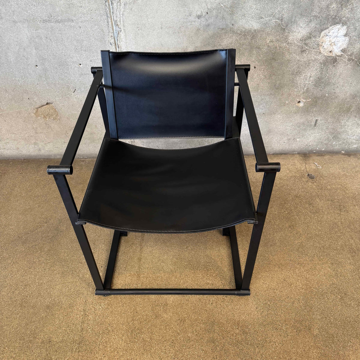 Postmodern Black Leather + Metal Armchair By Radboud Van Beekum For Pastoe #1