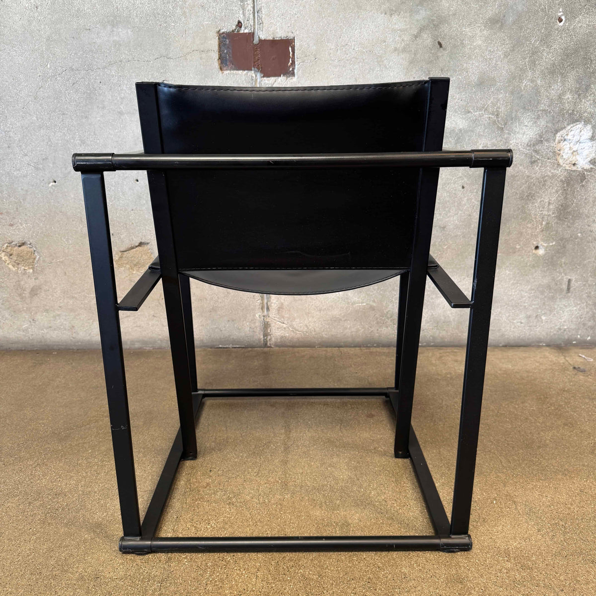 Postmodern Black Leather + Metal Armchair By Radboud Van Beekum For Pastoe #1