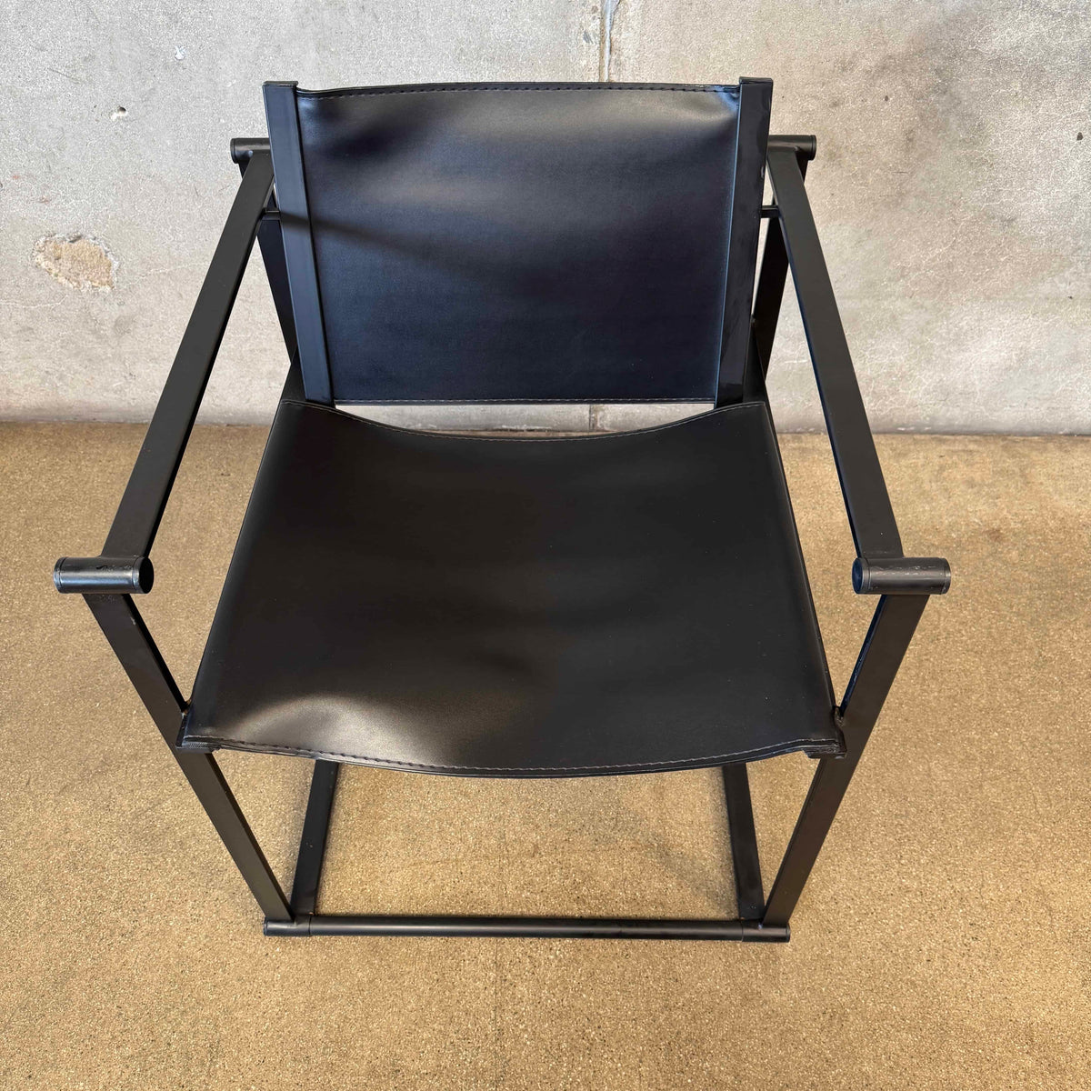 Postmodern Black Leather + Metal Armchair By Radboud Van Beekum For Pastoe #2