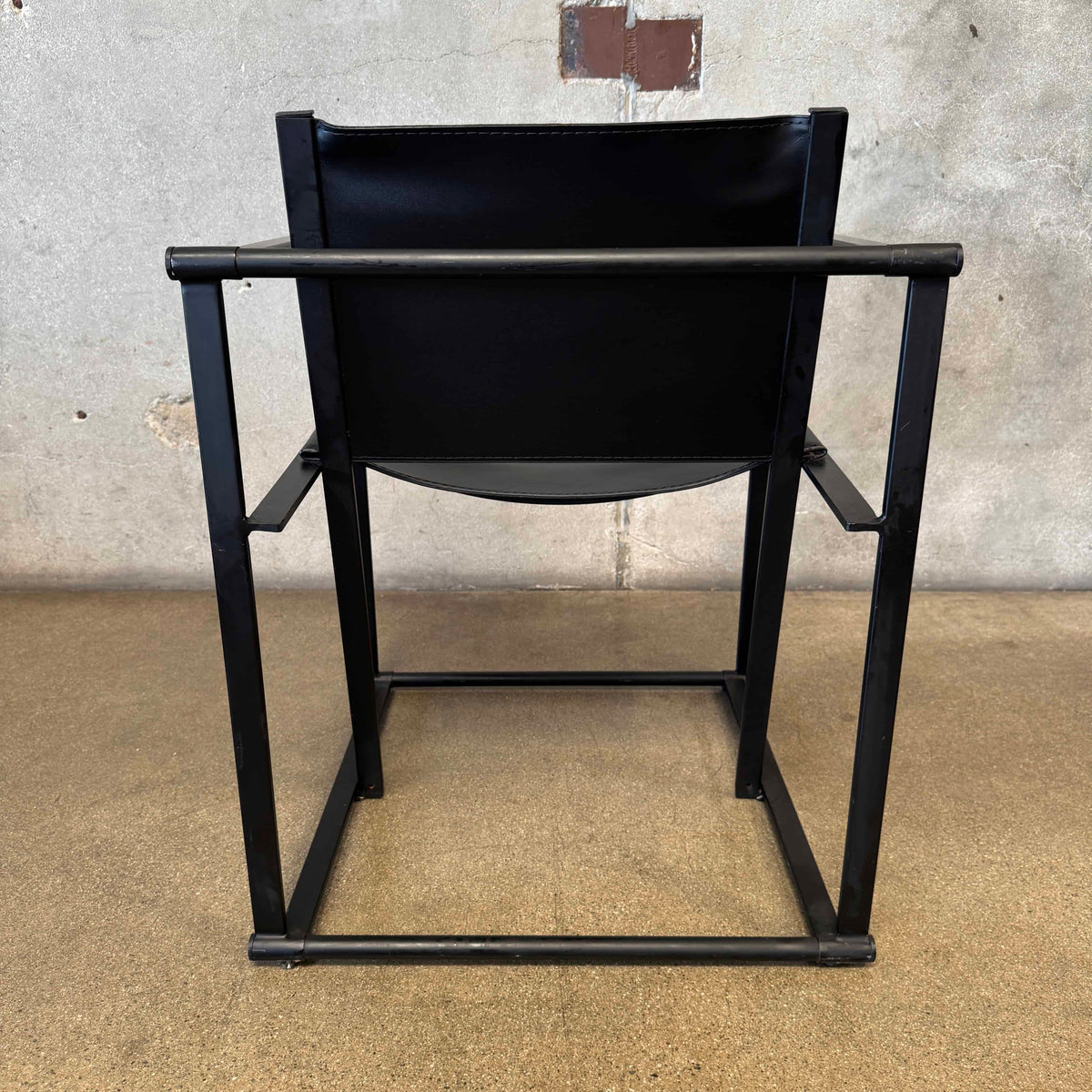 Postmodern Black Leather + Metal Armchair By Radboud Van Beekum For Pastoe #2