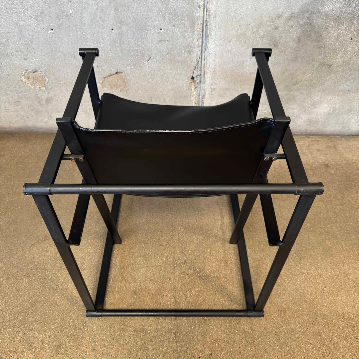 Postmodern Black Leather + Metal Armchair By Radboud Van Beekum For Pastoe #2
