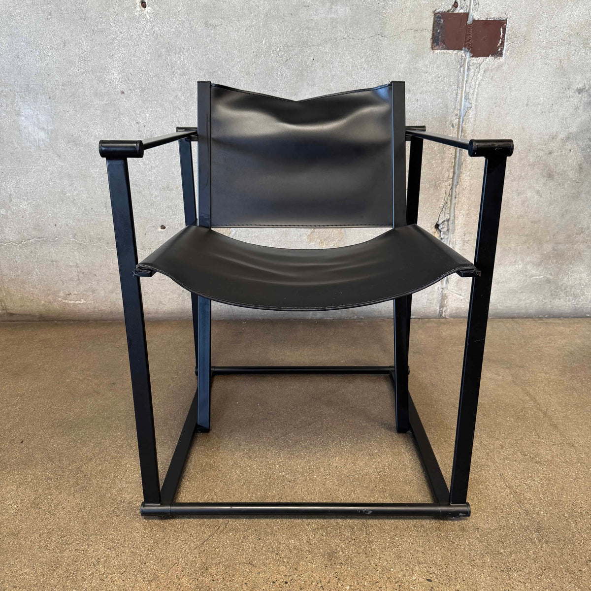 Postmodern Black Leather + Metal Armchair By Radboud Van Beekum For Pastoe #4