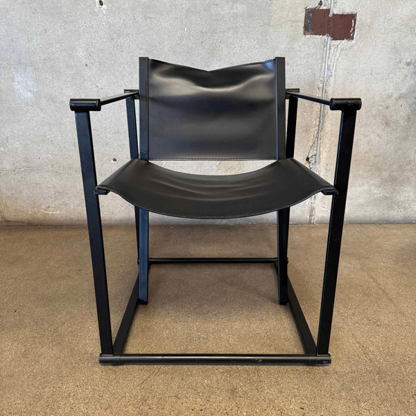 Postmodern Black Leather + Metal Armchair By Radboud Van Beekum For Pastoe Product Image