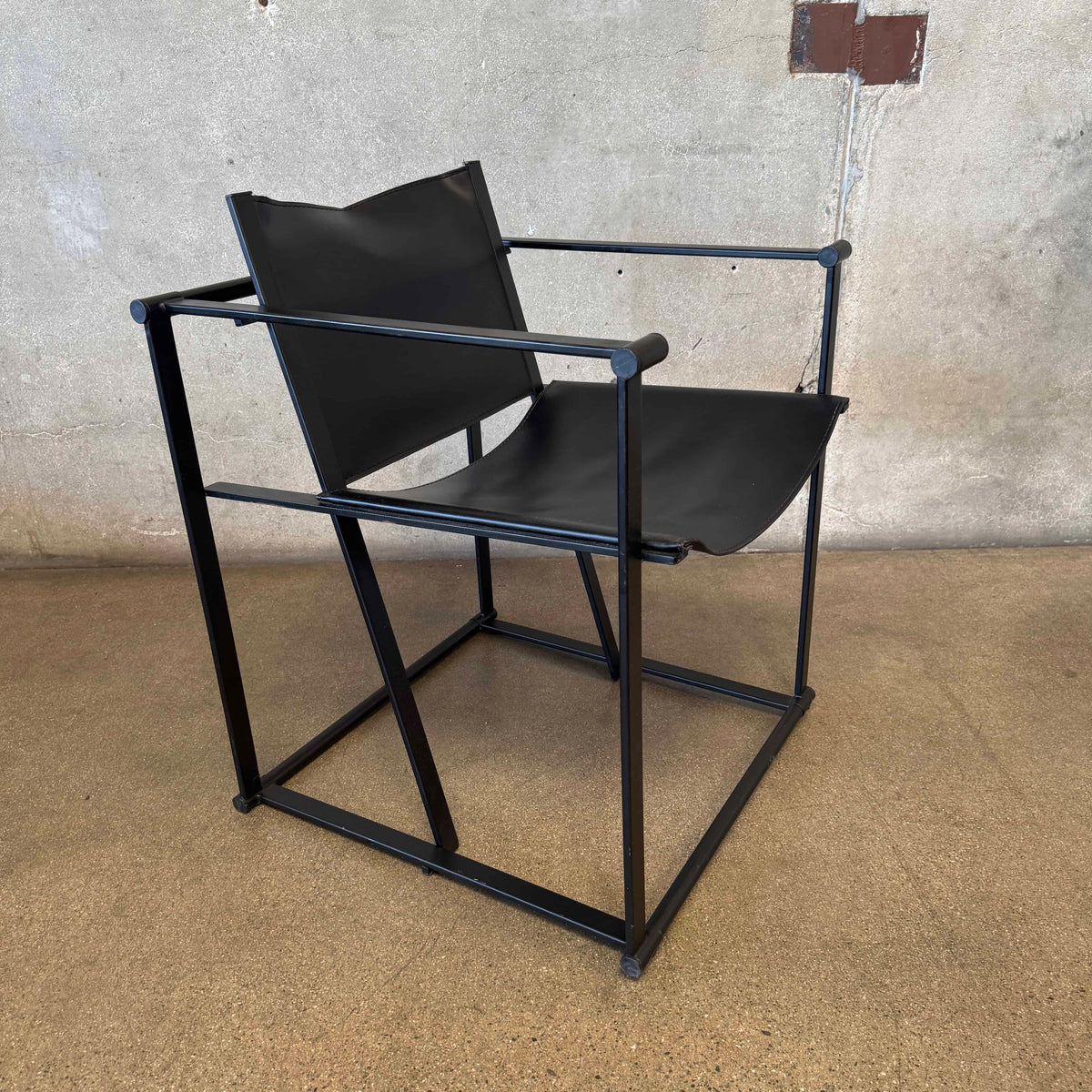 Postmodern Black Leather + Metal Armchair By Radboud Van Beekum For Pastoe #4