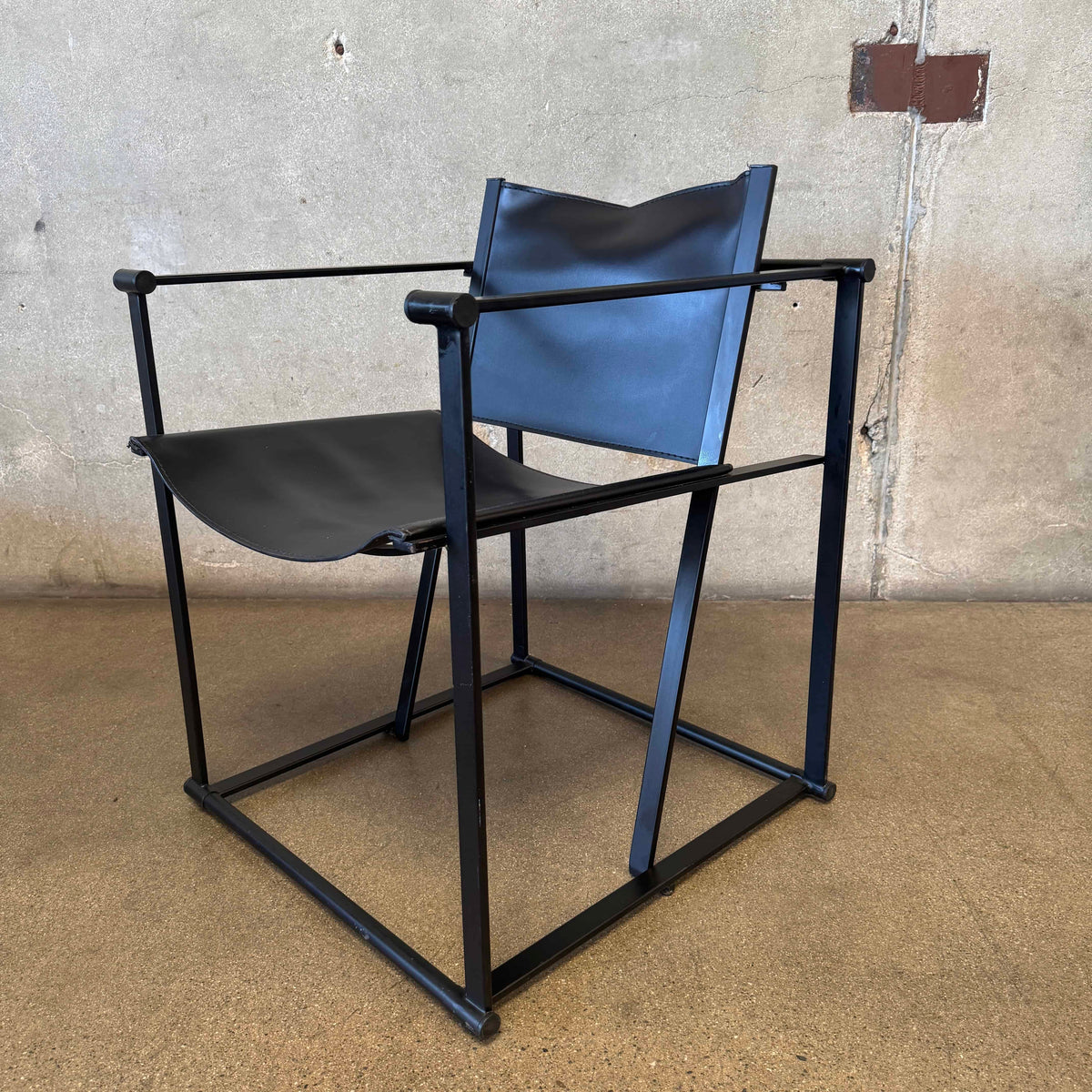 Postmodern Black Leather + Metal Armchair By Radboud Van Beekum For Pastoe #4