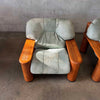 Leather + Palmwood Pair Of Lounge Chairs By Pacific Green Product Image