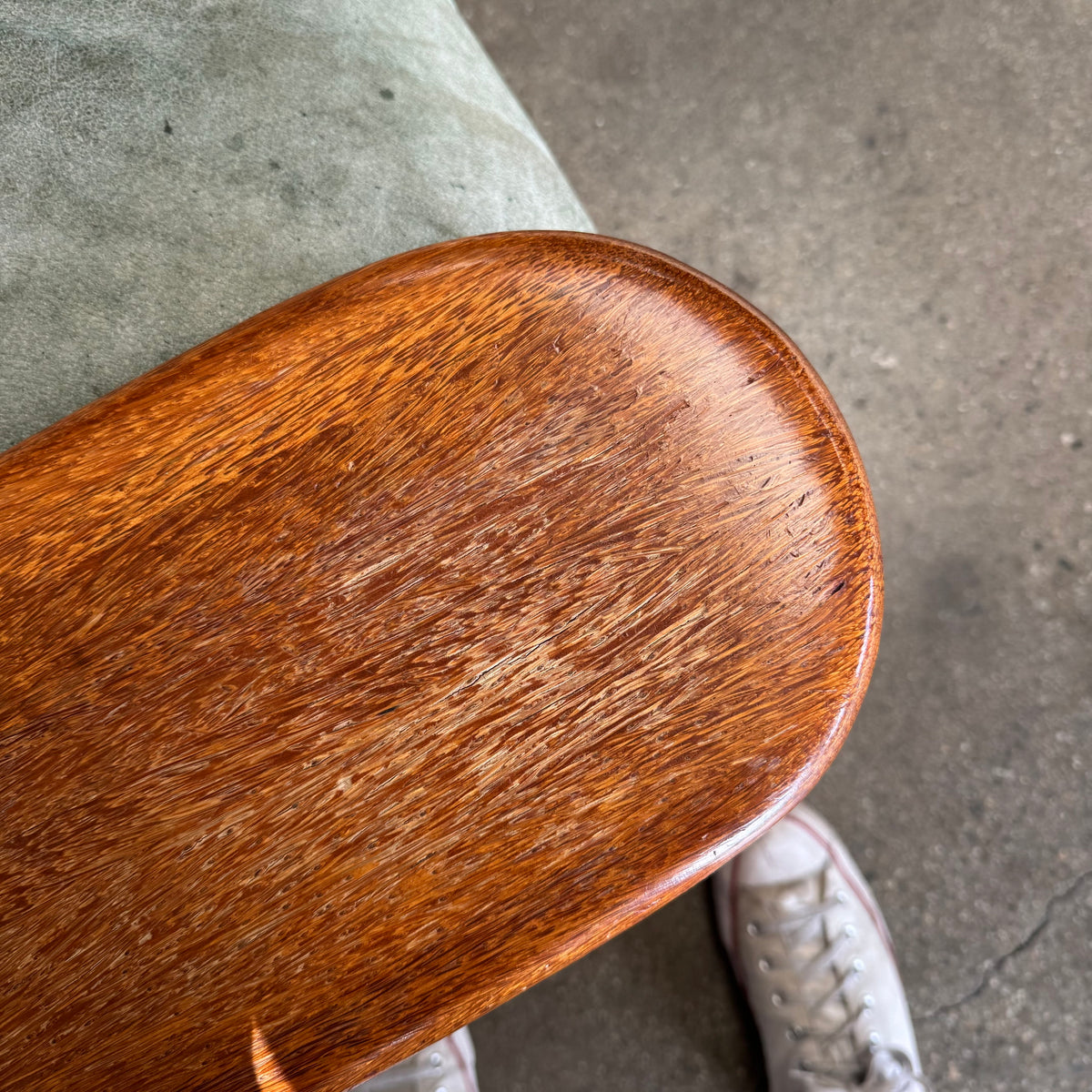 Pair of Leather + Palmwood Pair Of Lounge Chairs By Pacific Green