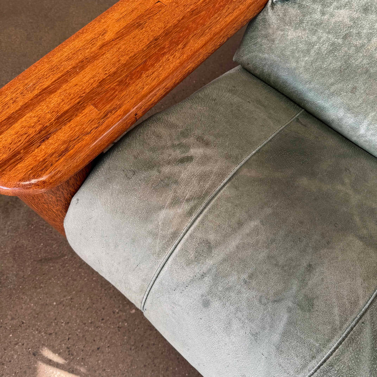 Pair of Leather + Palmwood Pair Of Lounge Chairs By Pacific Green