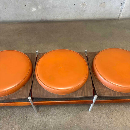 MCM Danish 3 Set Teak & Aluminum Bench As-Is