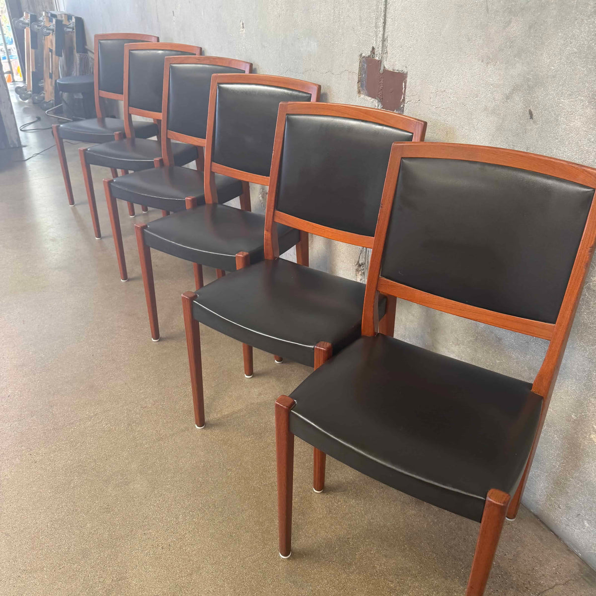 Set of Six Mid Century Modern Teak Dining Chairs By Svegards Markaryd - Sweden