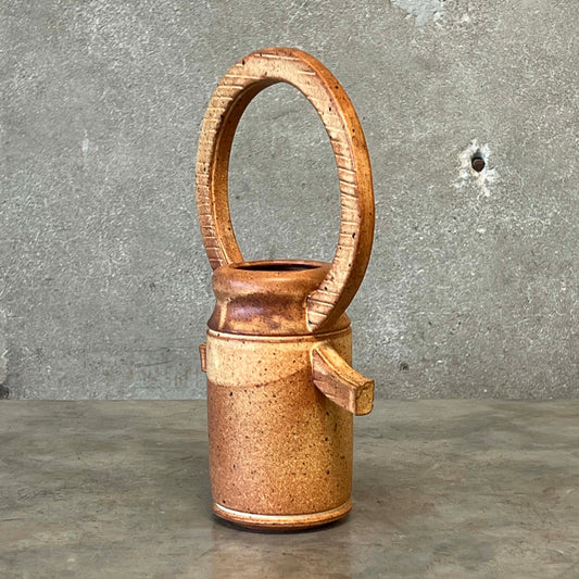 Signed + Dated Handcrafted Stoneware Vessel Studio Pottery