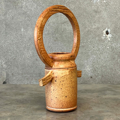 Signed + Dated Handcrafted Stoneware Vessel Studio Pottery