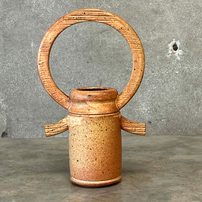 Signed + Dated Handcrafted Stoneware Vessel Studio Pottery
